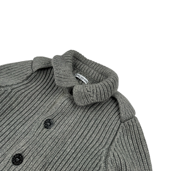 Stone Island 2008 Wool Grey Buttoned Cardigan Jumper - XL