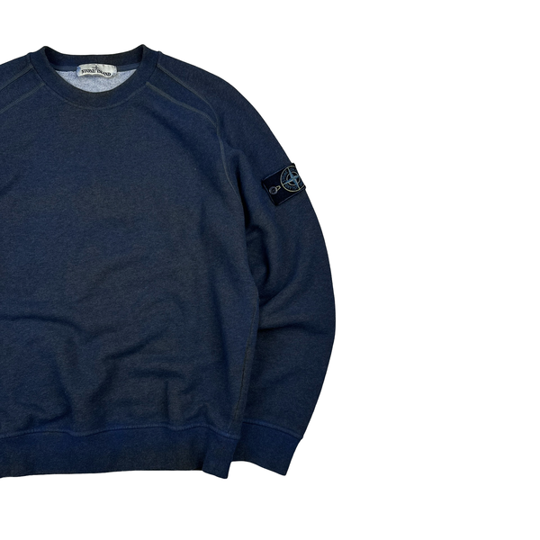 Stone Island 2020 Blue Dust Treatment Grey Cotton Sweatshirt - Small