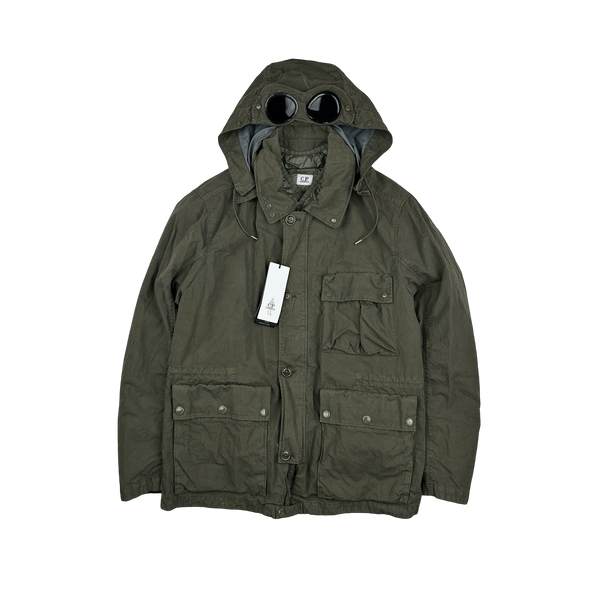 CP Company 50 Fili Down Filled Khaki Goggle Jacket - Medium