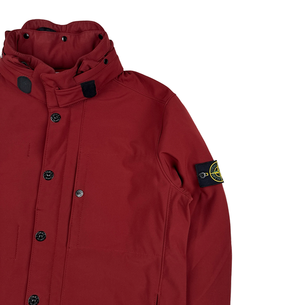 Stone Island 2012 Maroon Fleece Lined Soft Shell Jacket - XL