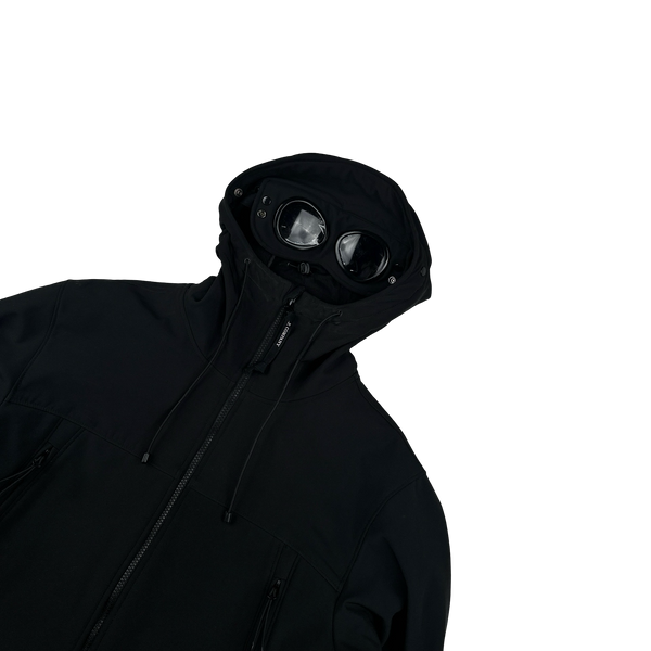 CP Company Black Fleece Lined Soft Shell Goggle Jacket - XL