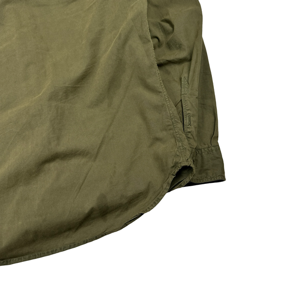 CP Company Khaki Cotton Zipped Overshirt - Medium