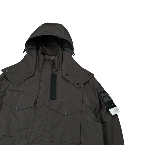 Stone Island 2022 O-Ventile Grey Ghost Piece Down Dutch Rope Puffer Jacket - XXL