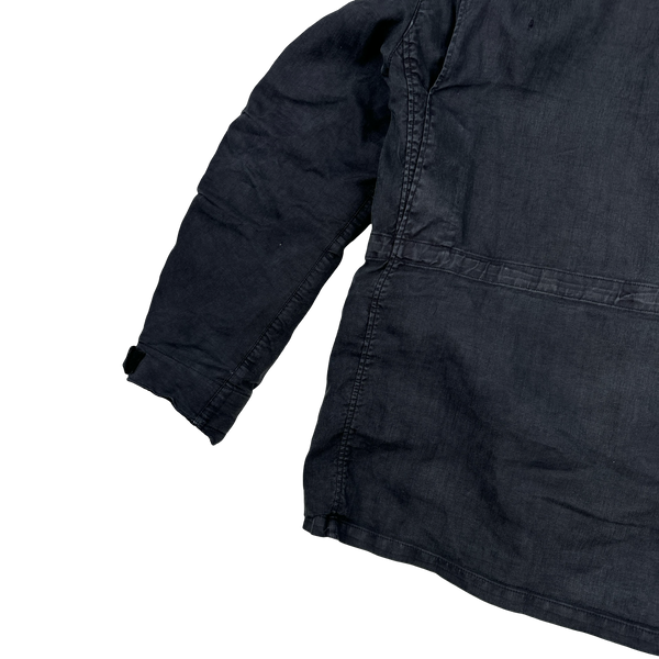 Stone Island 2012 Navy Lino Flax Multi Pocket Lined Zipped Jacket - Large