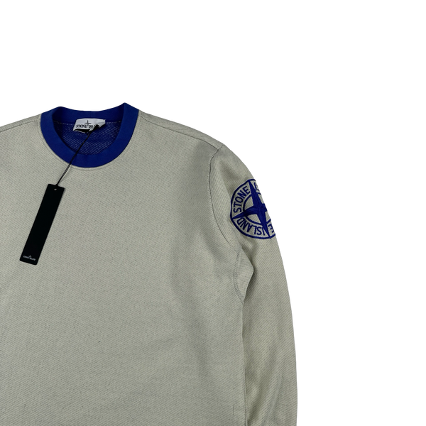 Stone Island 2021 Cotton Double Lined Ribbed Neck Embroidered Compass Jumper - Medium