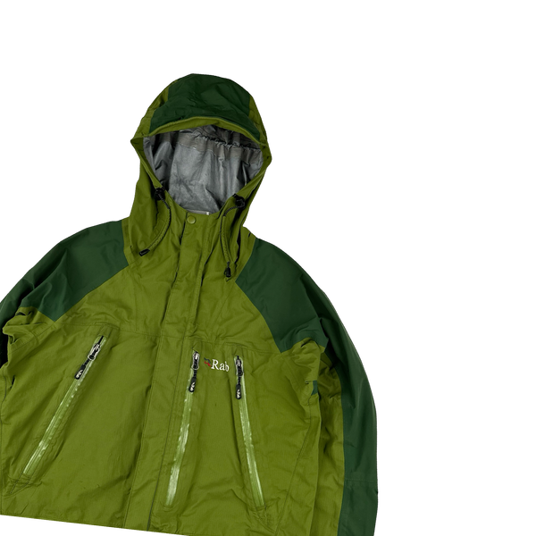 RAB Extreme Moss Green Event Zipped Waterproof Rain Jacket - Medium