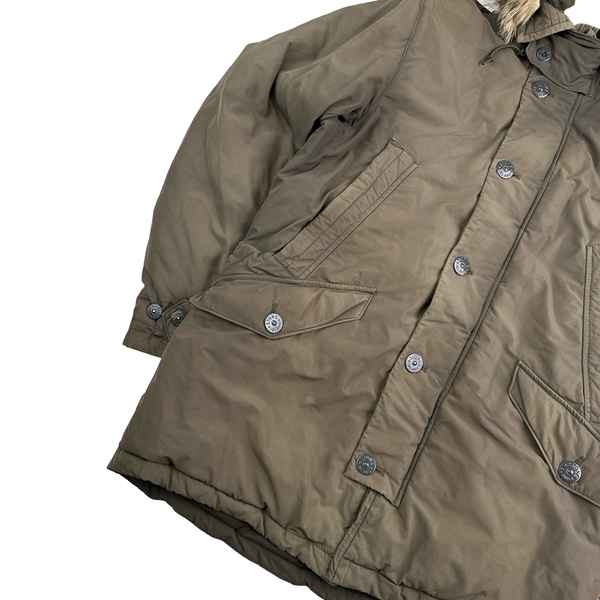 Stone Island 2014 Micro Reps Down Filled Fur Trim Parka - XL