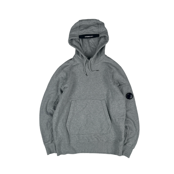 CP Company Grey Cotton Lens Viewer Pullover Hoodie - Medium