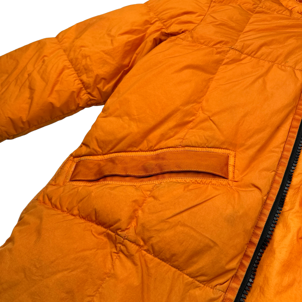 Stone Island 2019 Orange Down Garment Dyed Crinkle Reps Puffer Jacket - Medium