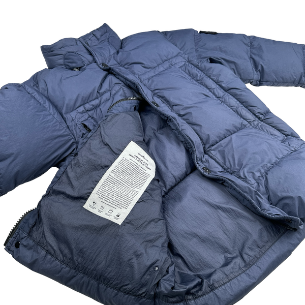 Stone Island 2020 Navy Crinkle Puffer Jacket - Small