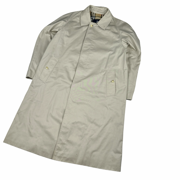 Burberry Nova Check Lined Tan Trench Coat - Large