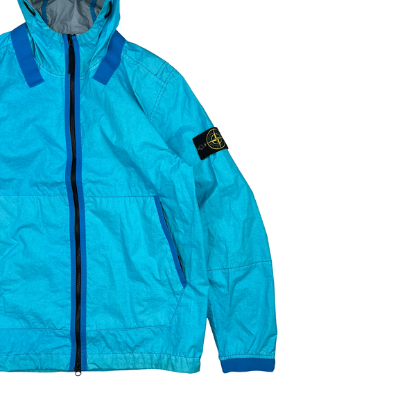 Stone Island 2021 Blue Membrana TC 3L Rain Jacket - Small