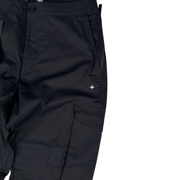 Stone Island 2023 Black Stellina Regular Tapered Cargos - 32"