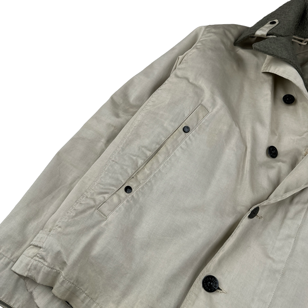 Stone Island 2005 Vintage Cream Duel Layer Raso Jacket - Large