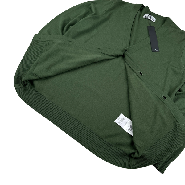 Stone Island 2022 Forest Green Knitted Buttoned Cardigan Jumper - Large