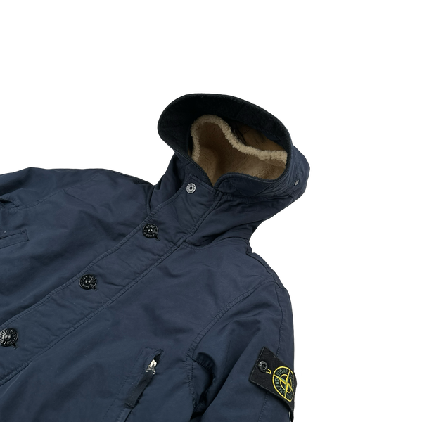 Stone Island 2017 Navy David TC Down Filled Parka Jacket - Small
