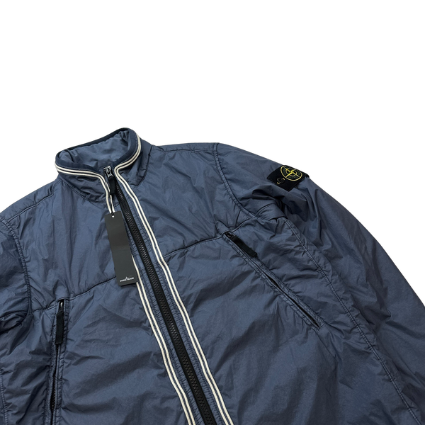 Stone Island 2019 Blue Crinkle Reps Padded Jacket - Medium
