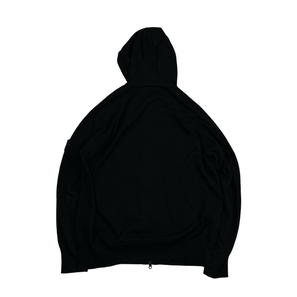 Stone Island 2024 Black Knit Zipped Hoodie - XL