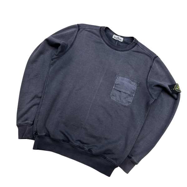 Stone Island 2013 Grey Contrast Seam Crewneck - Medium