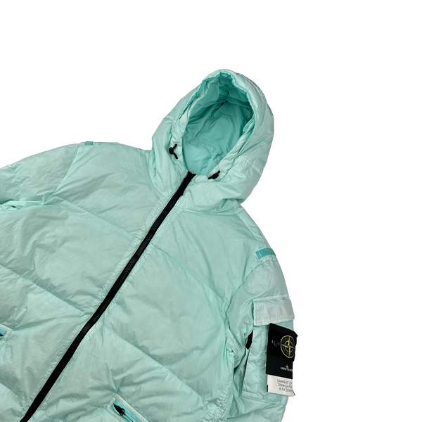 Stone Island 2022 Teal Crinkle R-NY Down Puffer Jacket - XL
