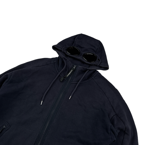 CP Company Navy Goggle Cotton Hoodie - Small