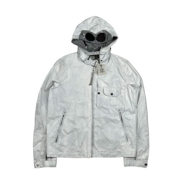 CP Company 2008 RARE White Hand Painted Mille Miglia Goggle Jacket - Large