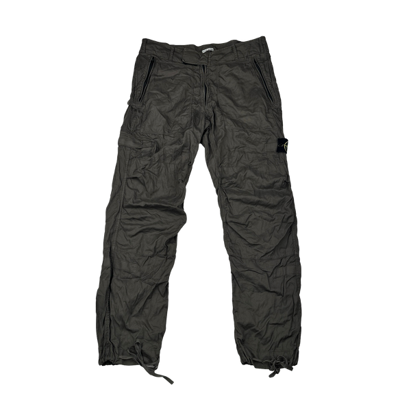 Stone Island 2007 Khaki Cotton Baggy Cargo Trousers - 34"