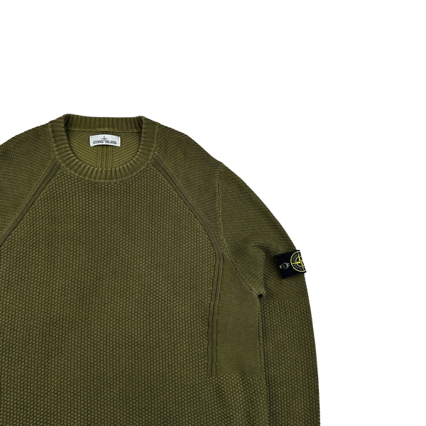 Stone Island 2017 Khaki Cotton Knit Crewneck Jumper - 3XL