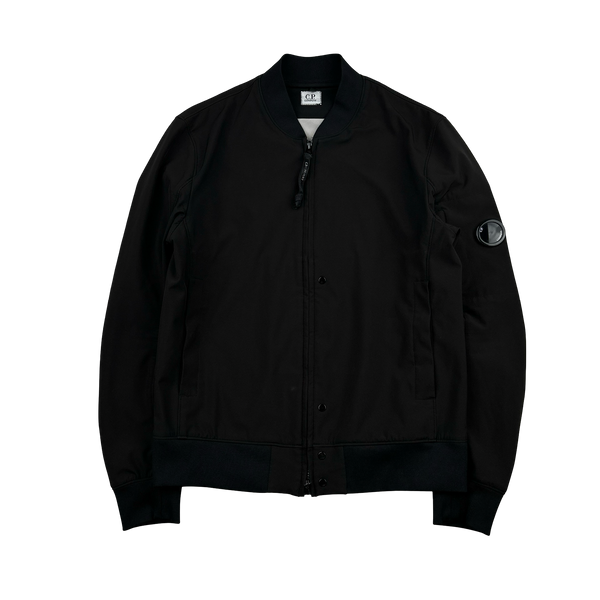 CP Company Black Soft Shell Bomber Jacket - Medium