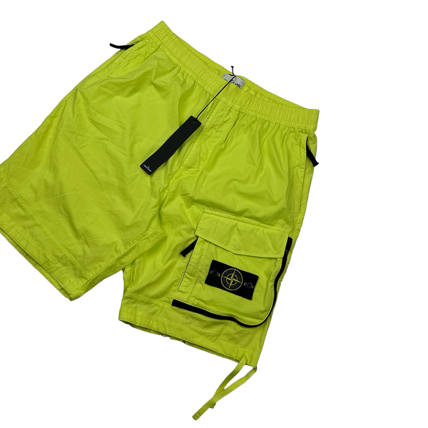 Stone Island 2016 Neon Yellow Cargo Shorts - 33"