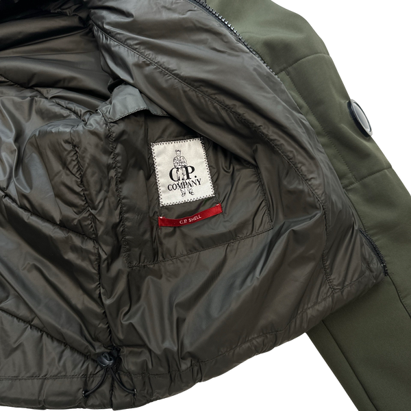 CP Company Khaki Hybrid Soft Shell Jacket - Large