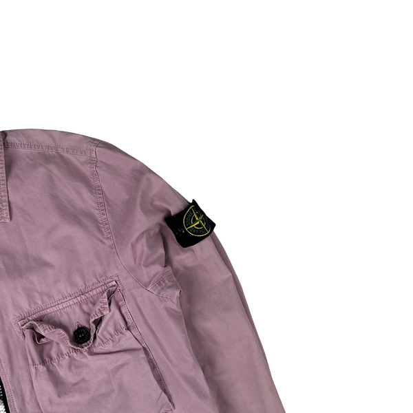 Stone Island 2020 Pink Zipped Cotton Overshirt - Small