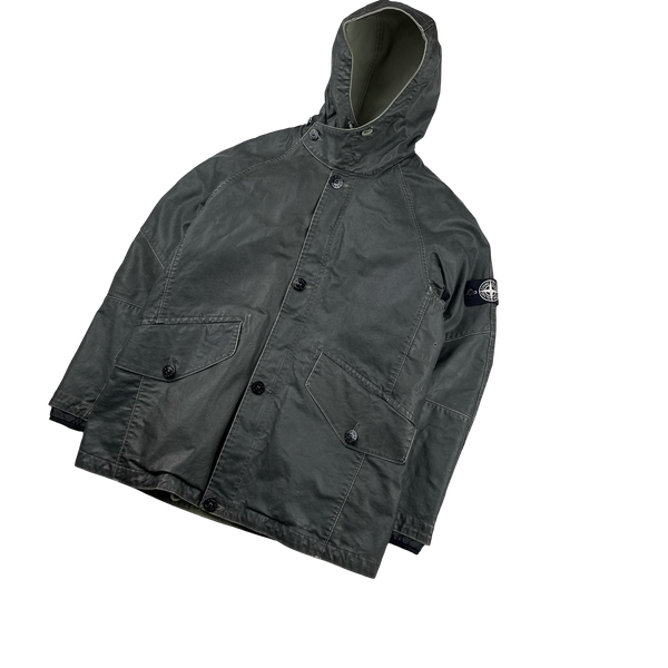 Stone Island 2009 Waxed ICE Heat Reactive Down Lined Jacket - XL