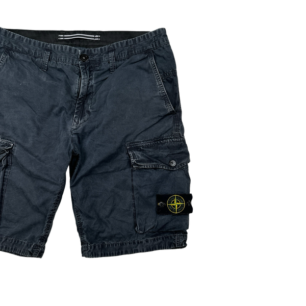 Stone Island 2020 Navy Cotton Cargo Shorts - 32"