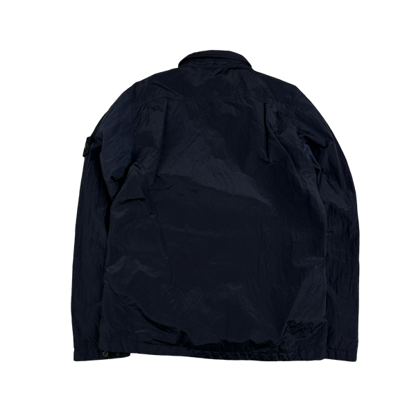 Stone Island 2017 Navy Nylon Metal Shimmer Overshirt - Medium
