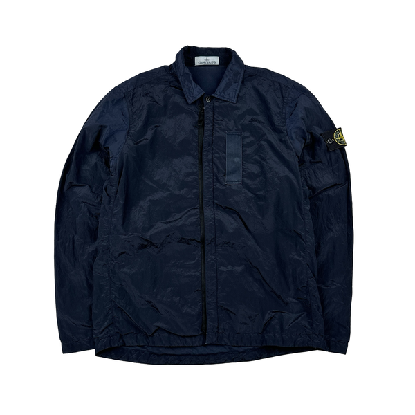 Stone Island 2017 Navy Nylon Metal Shimmer Overshirt - Medium