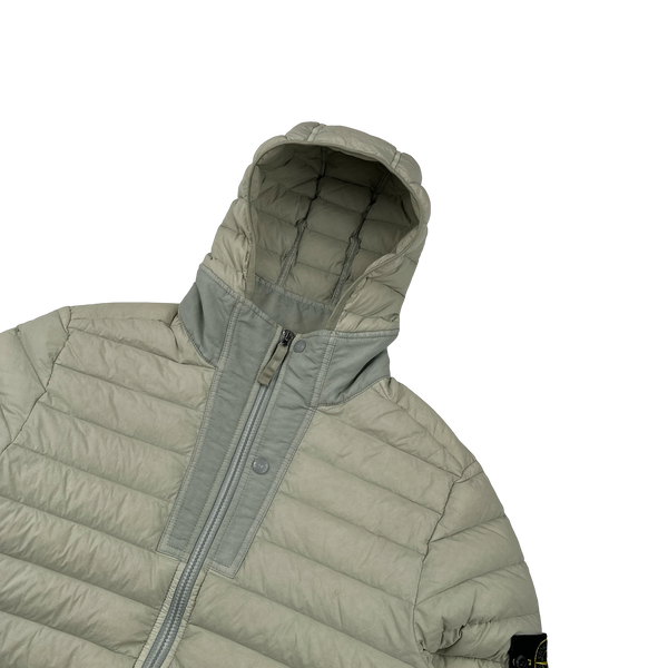 Stone Island 2019 Cream Loom Woven Down Puffer Jacket - Medium