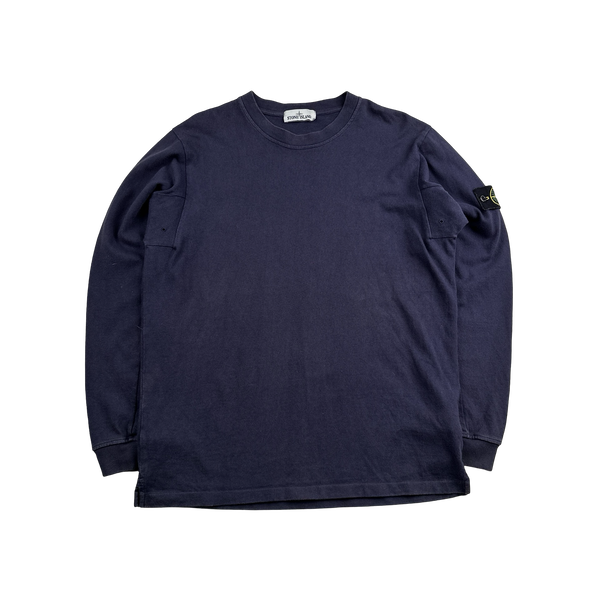 トップス HEAVY COTTON JERSEY stone  Stone Island 2015 Navy Cotton Crewneck Jumper - XL – Mat's Island