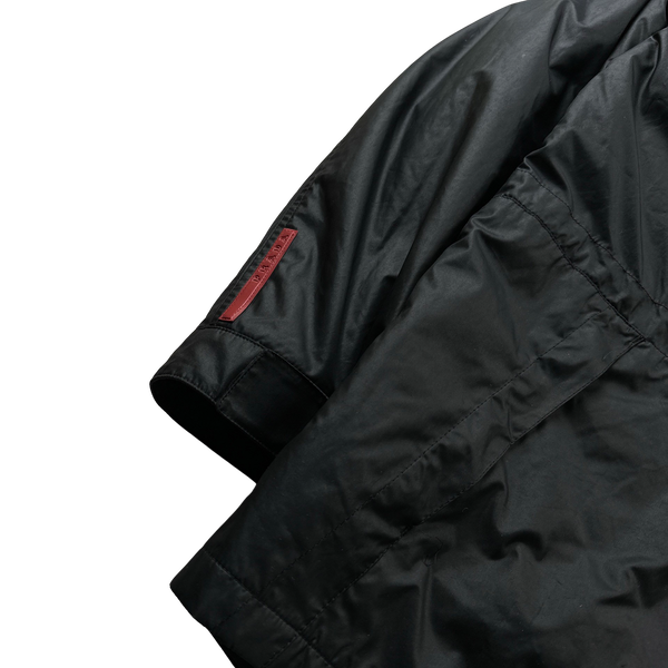 Prada Black Nylon Dual Layer 2 In 1 Fleece Parka Jacket - 3XL