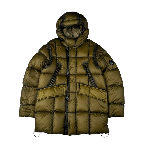 CP Company Khaki DD Shell Long Parka Down Puffer - Small