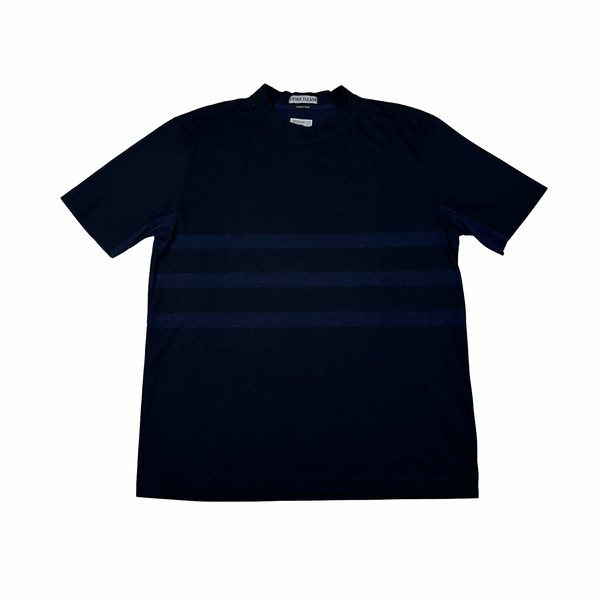 Stone Island Vintage Spellout Striped Short Sleeve T Shirt - XL