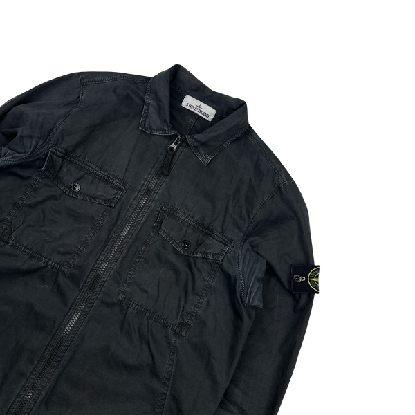 Stone Island Black Cotton Overshirt - Small