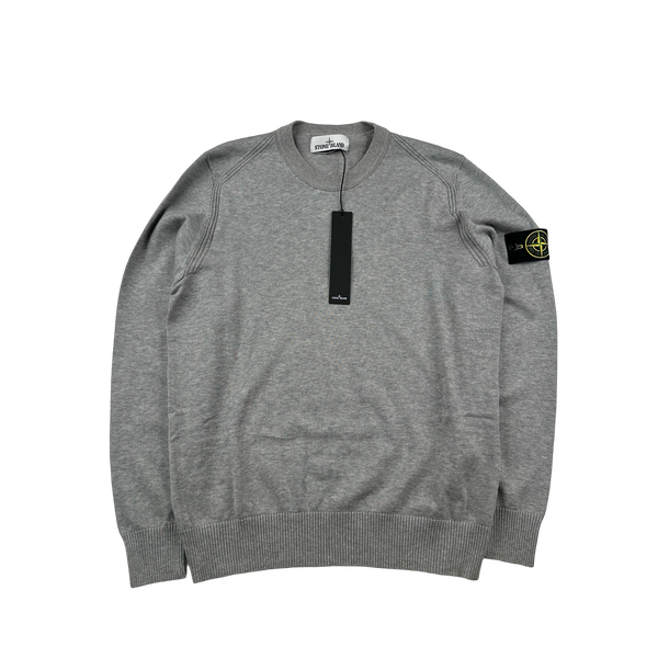 Stone Island 2019 Grey Fine Knit Cotton Crewneck Jumper - Medium