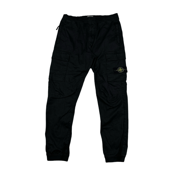 Stone Island 2022 Black RE T Cargo Trousers - 34"