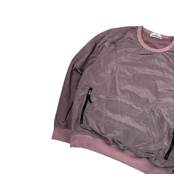 Stone Island Pink Nylon Metal Pullover Jumper - Medium
