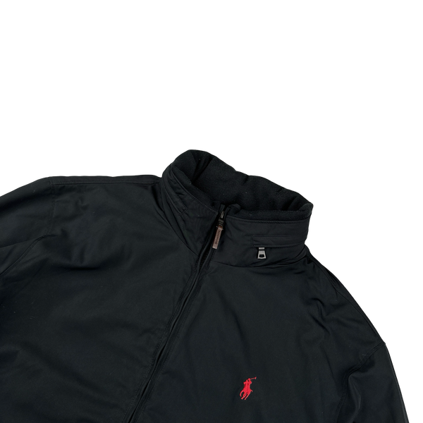Ralph Lauren Black Insulated Fleece Lined Bomber Jacket -Large