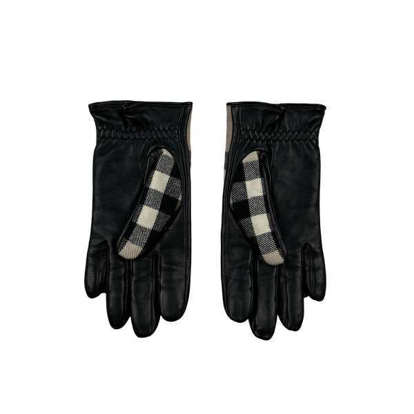 Burberry Leather Nova Check Gloves