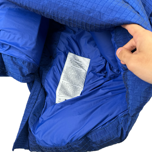 Stone Island 2023 Blue Nylon Metal Macro Riptstop Econyl Regenerated Nylon Down TC Jacket - Medium