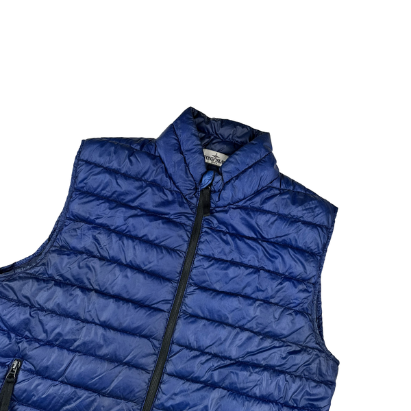 Stone Island 2012 Blue Garment Dyed Down Puffer Gilet - Medium