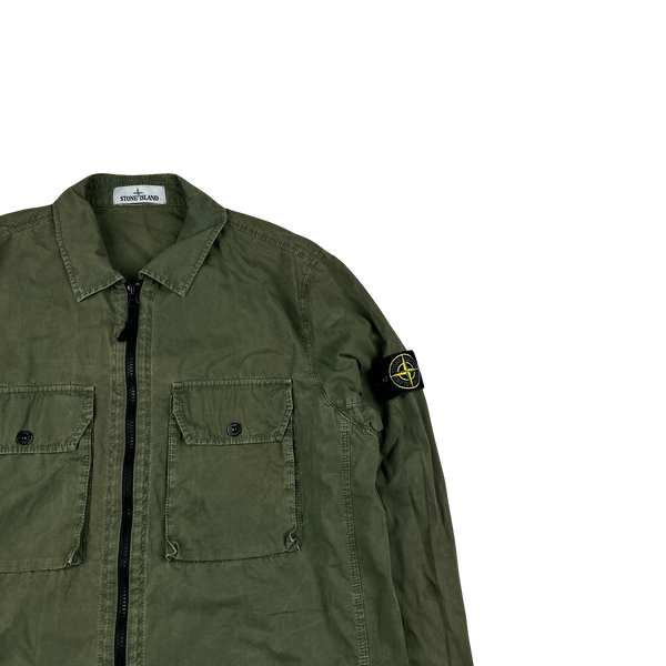 Stone Island 2021 Green Cotton Double Pocket Overshirt - XL